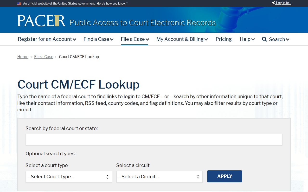 Summit County Clerk of Court federal PACER files are separate
