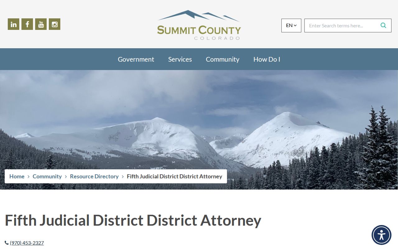 Summit County arrest records Fifth Judicial District Attorney listing