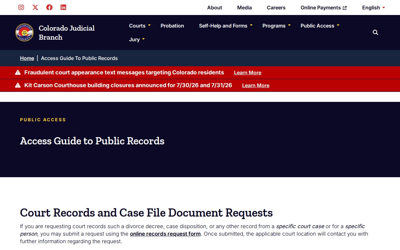 Summit County court records Colorado public records access guide