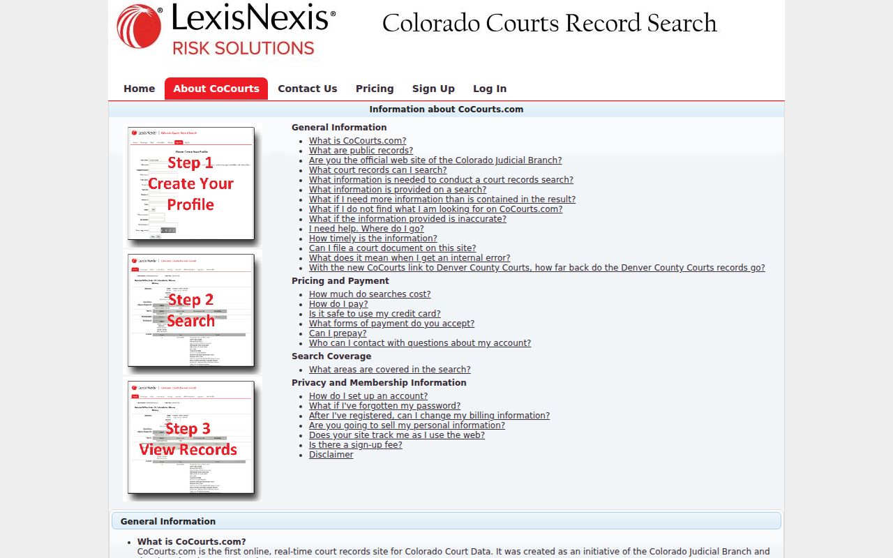 Summit County court records CoCourts case summary page