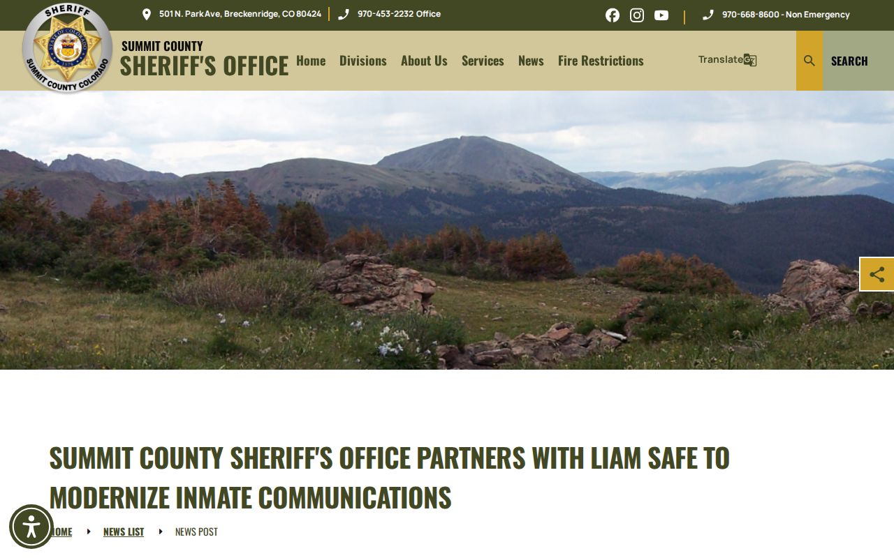 Summit County District Court sheriff LIAM Safe news distinction