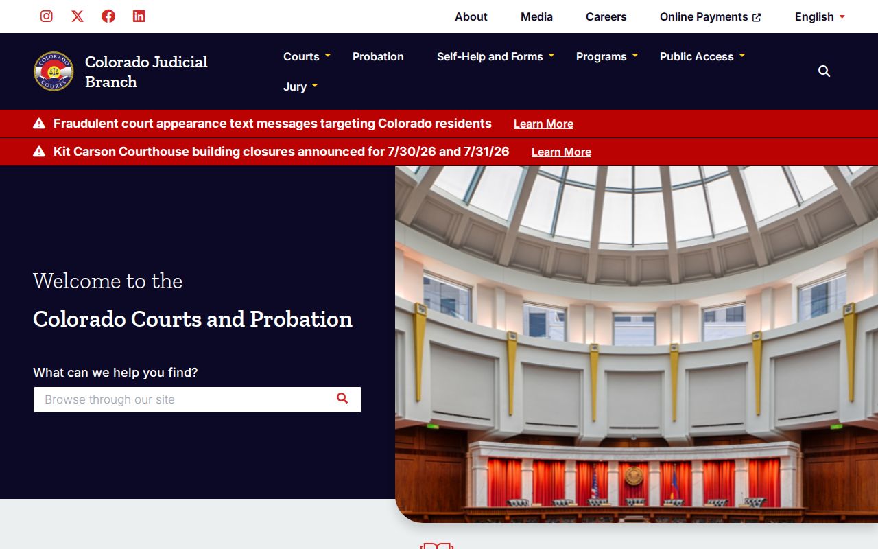 Summit County court records within the Colorado Judicial Branch system