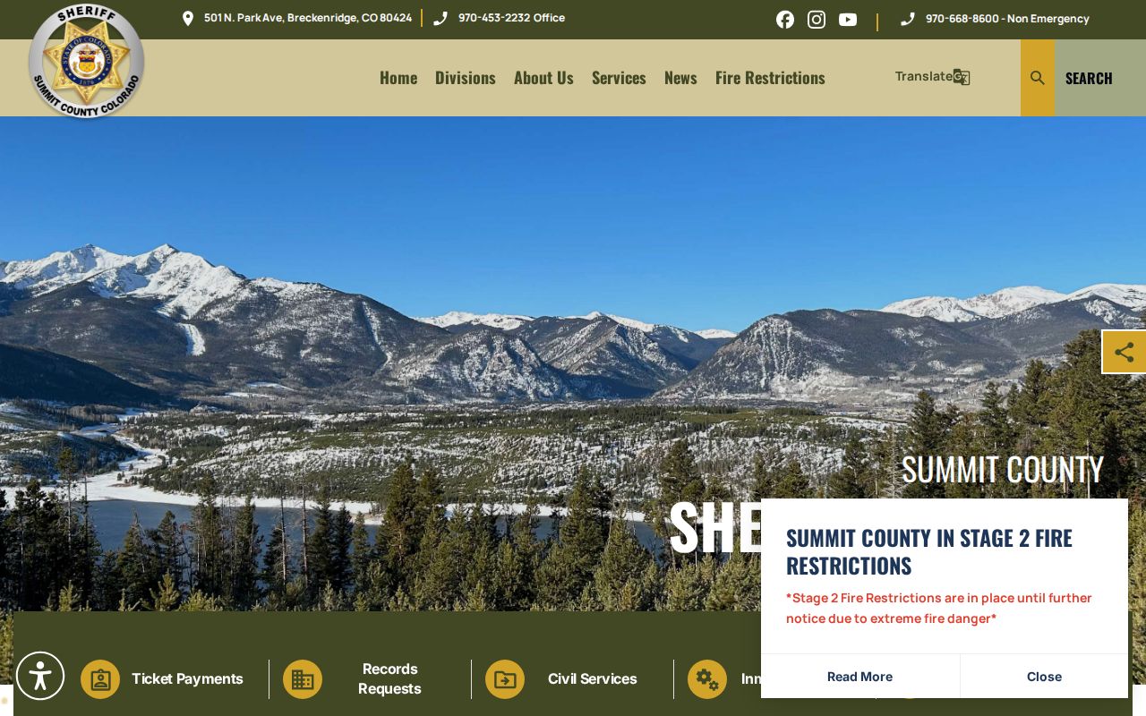 Summit County sheriff and jail records home page