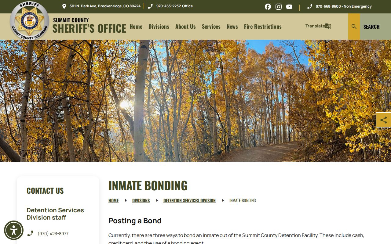 Summit County inmate records bonding information